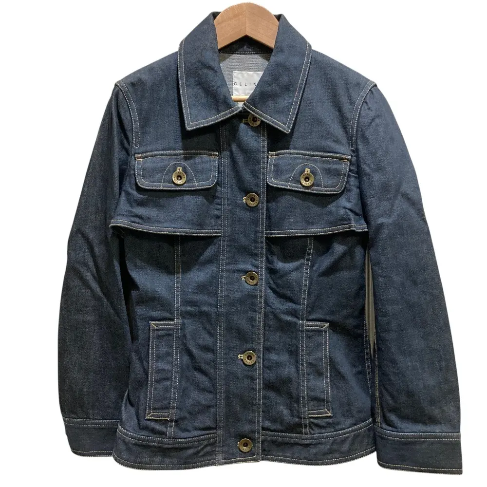 Pre-owned Celine Denim Small Leather Goods Jacket