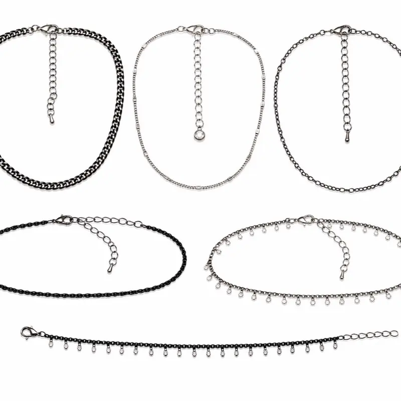 Hematite-Plated 5-Piece Necklace Set