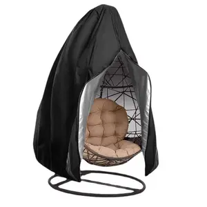 Solid Color Egg Chair Cover with Zipper, Waterproof Outdoor Chair Cover, Windproof Hanging Chair Cover, Dustproof Sofa Cover for Home Garden Patio