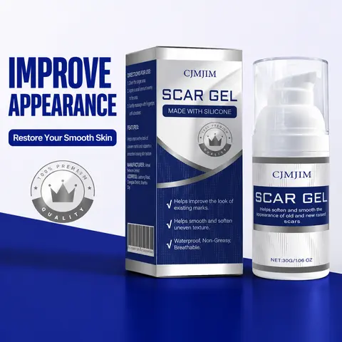 CJMJIM Advanced Silicone Scar Cream Gel 30g – Advanced Silicone Scar Treatment, Lightweight, Quick-Drying & Alcohol-Free Formula – Helps Reduce the Appearance of Surgical, C-Section, Burn & Acne Scars, Smooth & Soften Skin for Daily Scar Care