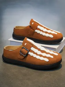 Men's 2026 Summer New Thick Sole Cork Fashion Slip-On Half Slippers, Trendy Birkken Shoes, Comfortable One-Click Lazy Style