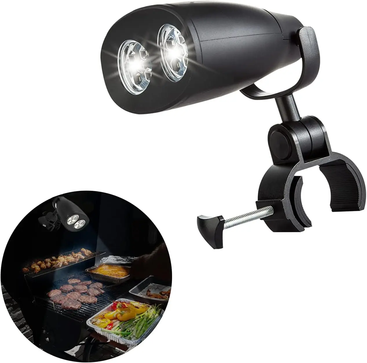Barbecue Grill Light - Super Bright LED Lights- 360° Rotation for BBQ Screw Clamp Outdoor- Durable, Water & Heat-Resistant with Fits Most Grill Handle