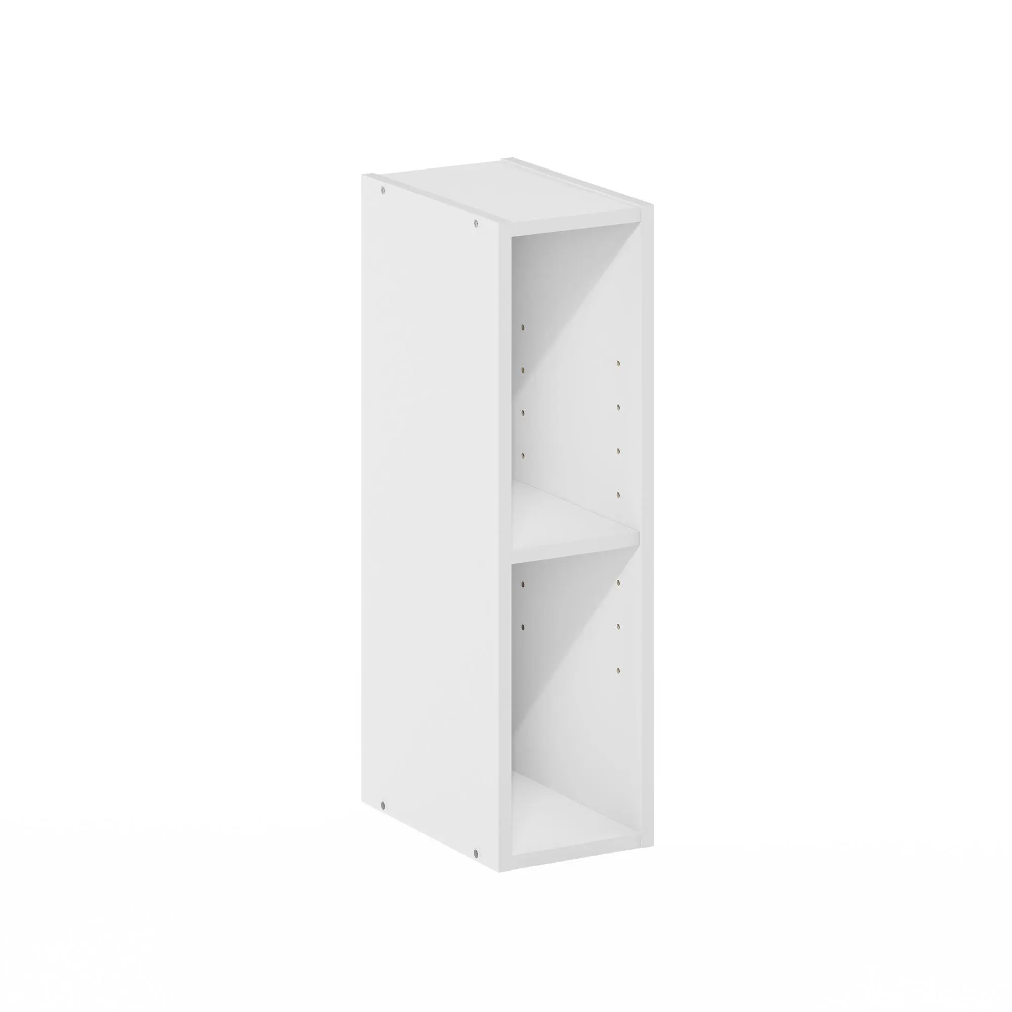 FULDA Bookcase, 2-Tier Narrow Bookshelf, Bookcase 6-In Wide Narrow Bookcase, 9.3 x 5.9 x 21.2, for Living Room Bedroom Home Office, White
