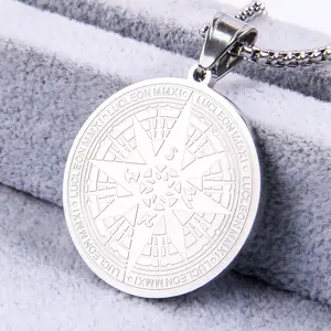Unisex Vintage Compass Pendant Necklace - Men's Fashionable Titanium Steel, 23 Inches - A Perfect Gift for Lovers, Friends, Boyfriends, Girlfriends, Wife, Husband, Thanksgiving, Independence Day, Halloween, Black Friday, Christmas, and New Year  W458