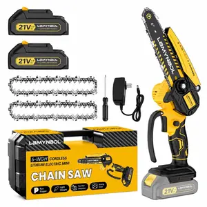 6-Inch Cordless Mini Chainsaw with 2.0Ah Rechargeable Lithium-Ion Battery - Compact Electric Chain Saw with Safety Lock for Tree Trimming, Branch Pruning; Ideal for Yd, Home Use; Great Gift for Men