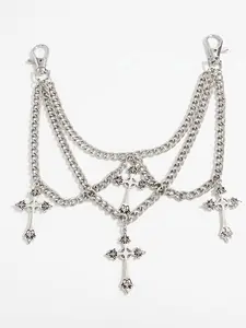 Cross Pentagram Bag Chain Pendant, Fashion Metal Keychain Charm, Stylish Accessory for Bags and Keys, Trendy Jewelry Gift Idea