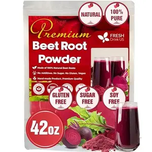 【FreshDrinkUS】 Premium 42oz Beet Root Powder, 100% Natural and Pure from Beet Root, Beetroot Powder Perfect for Smoothies, Energy Booster, Soups and Sauces. No Additives, No Gluten, No Sugar, Vegan