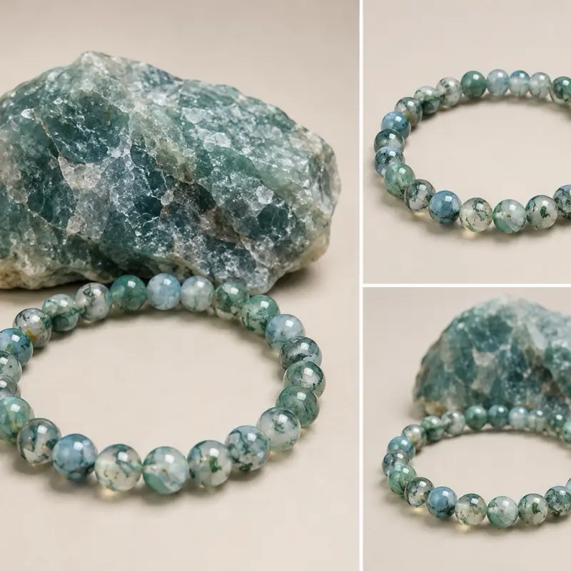 All Natural 6mm Moss Agate Bracelet