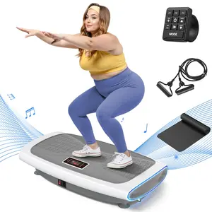 Merach 4D Vibration Plate Exercise Machine 7-in-1 Vibration Plate with Glide, Swing & Massage, Vibrating Plates with Whole Body Workout Sculpting Platform for Home Gym for Women Men