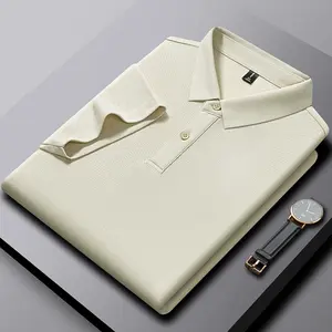 Men's Summer Snowflake Hexagonal Bead Seamless Tech Moisture-Wicking Solid Color Short Sleeve Polo Shirt