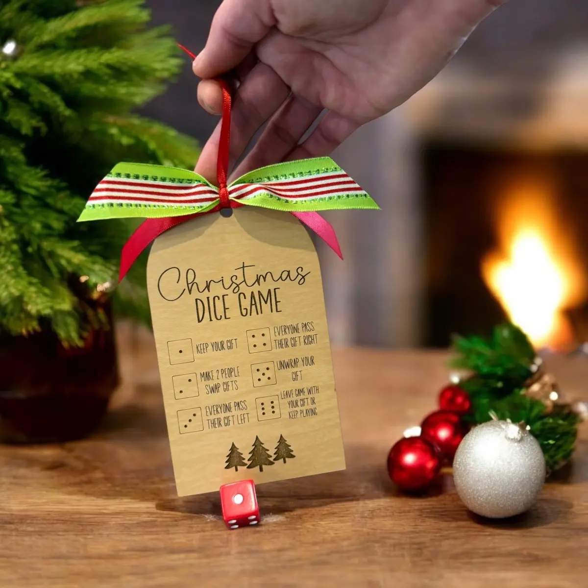 Christmas dice game ornament