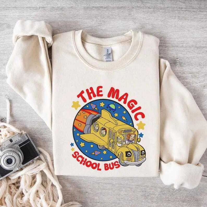 The Magic School Bus Embroidery Sweatshirt, Ms Frizzle Embroidered T-shirt, Take Chances Make Mistakes Get Messy Shirt, Teacher Gifts
