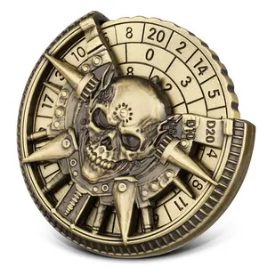 7-In-1 Skull Fidget Spinner Set, Dnd Dice Rotator, Durable Metal D&d Dice Set, Tabletop Games Accessories, Role Playing Game Starter Kit