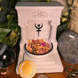 Mini Hades and Pluto Altar | 5 Inch Underworld Shrine | Asphodel Flower, Greek and Roman Ancestor, Shadow Work Decor