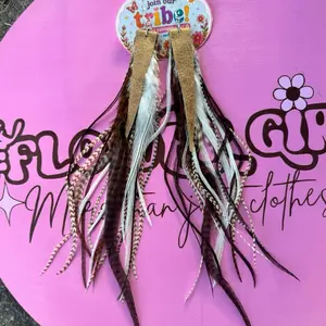 Handmade Long Feather Earrings
