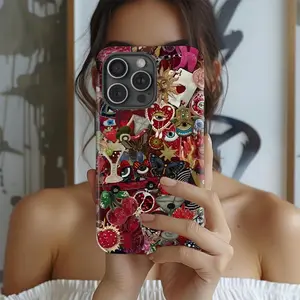 Mosaic Evil Eye Collage Phone Case, Mosaic Tile Aesthetic, Bohemian Girl 2 in 1 Phone Case, Durable, Shock Absorbent, Fashionable Design. Compatible with Iphone 11, 12, 13, 14, 15 and 16 Pro Max and Pro Plus Series A creatively designed new phone case, pe