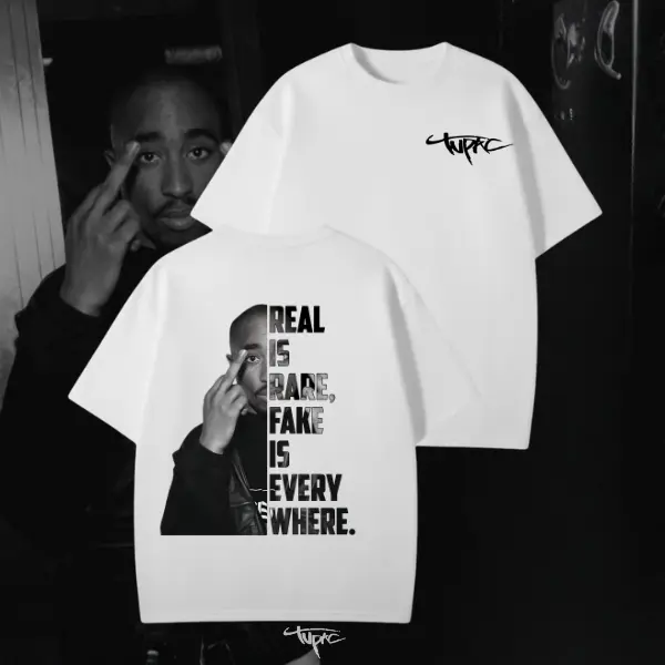 TuPac Shirt, 2Pac Shirt, Real iz Rare, Retro Album Style Streetwear, Vintage Hip Hop Graphic Tee Style Top Cotton