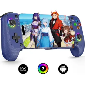 MC1 Phone Controller for ( Model)/Android - Hall Effect Joystick,  Grip, Case-Friendly, Mobile Gaming Controller with 7 Lights Color, Travel Dust Bag, Turbo, Triggers(Blue)