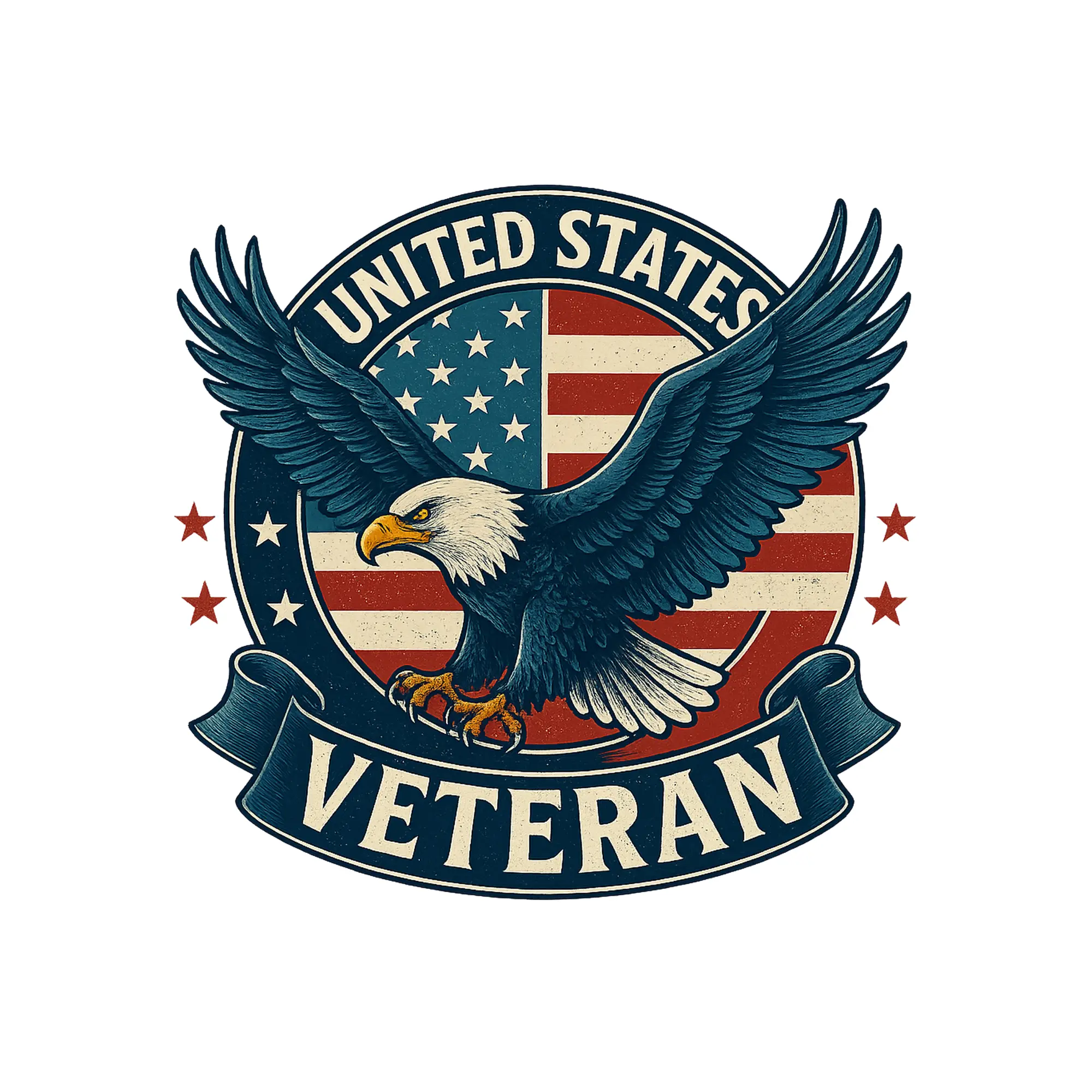 Eagle Design  Veteran Symbol Direct To Film Print, DTF Print, Ready To Press Print For T-Shirts