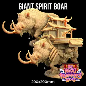 Giant Spirit Boar Yokai Lodge Japanese Asian | The Dragon Trappers Lodge | 32mm Scale | Miniature TTRPG Mini DnD Dungeons Dragons Wargame