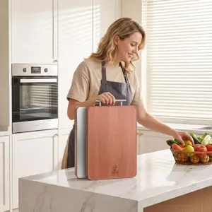 Solid Ebony Wood Stainless Steel Double-Sided Cutting Board