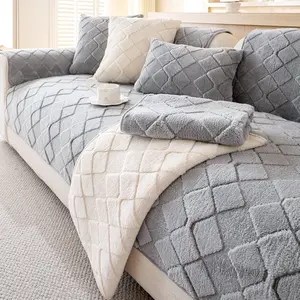 Plush Sofa Cushion Non-Slip Durable Warm Comfortable Simple Versatile Luxury Washable Pet Friendly Living Room Couch Cover Sofa Slipcover