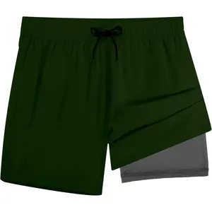 Mens Swim Trunks 5 Inch Quick Dry Bathing Suit with Compression Liner Beach Swimsuit Board Shorts Pockets