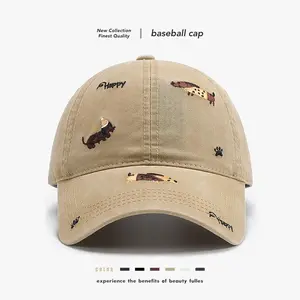 Cute Dachshund Dad Hat | Retro Embroidered Dog Paw Hat | Unisex Animal Lover Cap