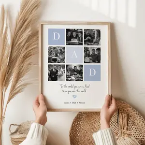 Personalised Dad Photo Print, Custom Photo Gift for Dad, Father’s Day Gift from Kids, Printable Keepsake, Birthday or Christmas Gift for Him1 - (Unframe)