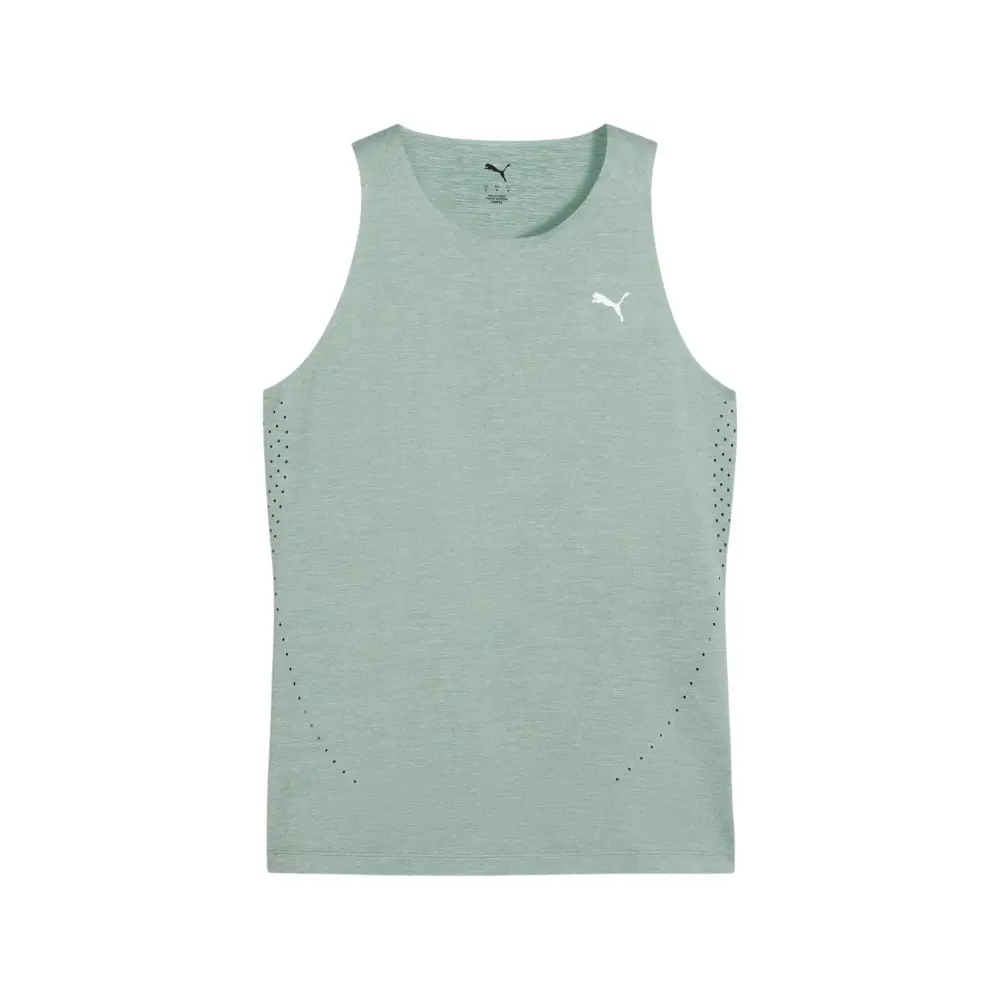 PUMA Womens Run Cloudspun Crew Neck Athletic Tank Running  - Green
