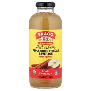 Bragg Organic Apple Cider Vinegar Refresher, Apple Cinnamon, 16 fl oz (473 ml)