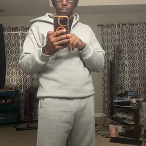 Men's Plain Two-piece Sweatsuit Set, Basic Regular Fit Casual Drop Shoulder Half Zip Hoodie & Pocket Drawstring Sweatpants, Men's Clothing