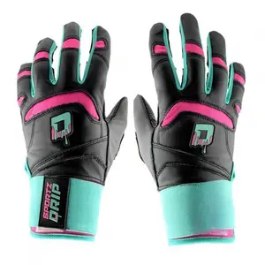 Batting Gloves (black/pink) - Genuine Leather For Baseball & Softball Players Unisex-youth  Unisex-adults