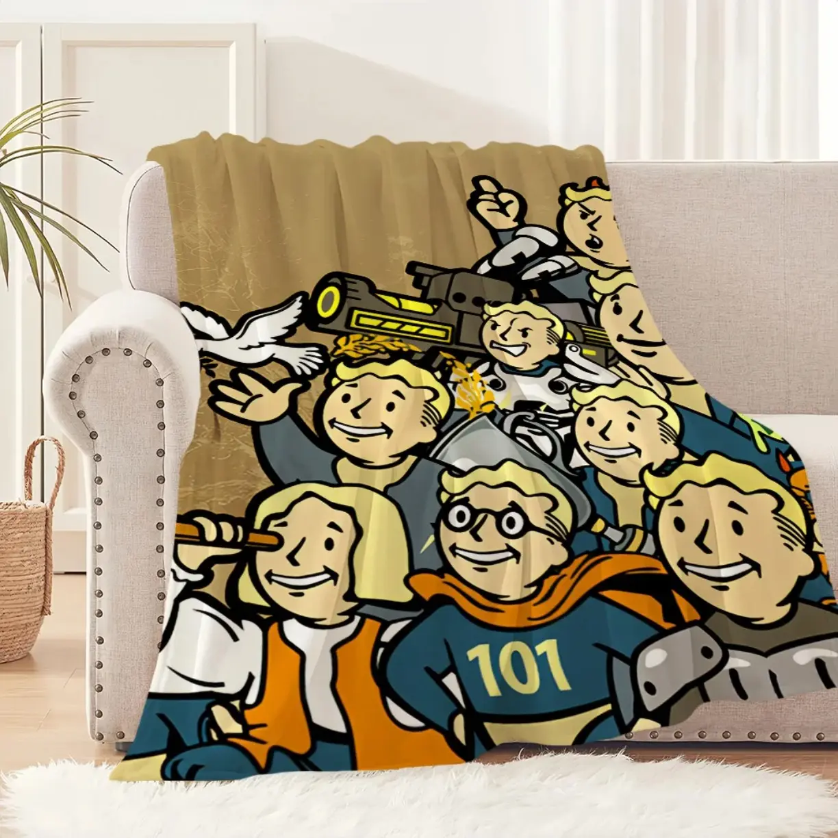 Game F-Fallout Cool Blanket Plush Nap Sofa rug for Living Room Warm Office Bedroom Birthday Home Travel Kid gift Dream Weave Home