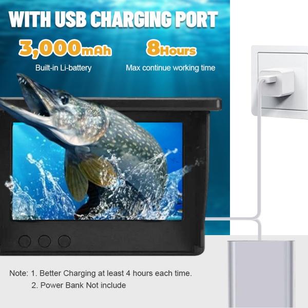 Portable Underwater Fishing Camera & Fish Finder – 1080P Waterproof Night Vision,4.3 Inch Screen, Compatible with Fish Tank/Aquarium, Perfect for Sea/River Fishing, Outdoor Gifts for Men, Dad, Fall & Holiday(Black)