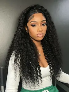 Black Curly Wavy Wig 13x4 Lace Front Wigs Bouncy Curly Long Curly Wigs Natrural Hairline Loose Curly Lace Frontal Wigs Heat Resistant Synthetic Wig for Women Festival Daily Wear 28 Inch