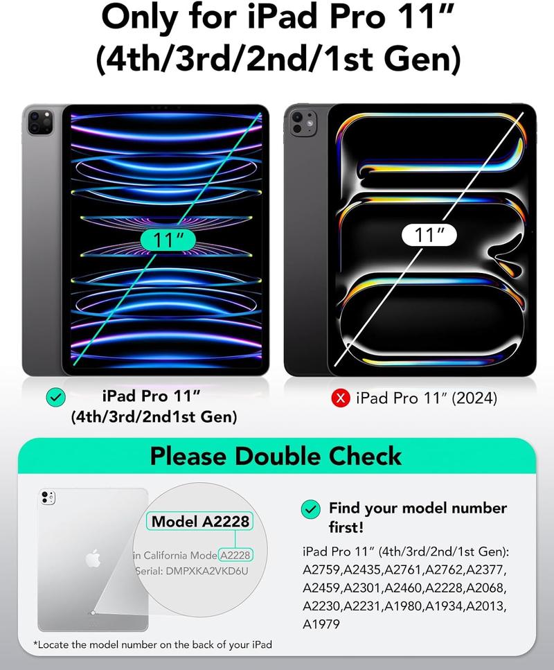 ESR for iPad A16/10th Gen Case, iPad Air 11/13 inch Case, Pro 11/13 inch case, Air 5th/4th Case, Removable Magnetic Cover, Ultra-Stable Case with Pencil Holder, 9 Standing Angles, Shift Series