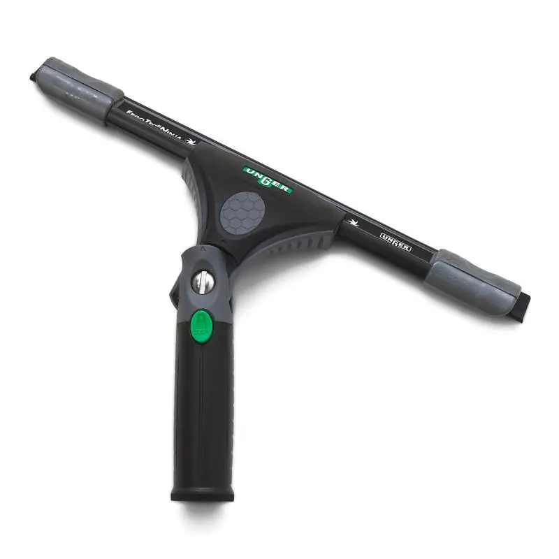 Unger Ninja Squeegee Complete ErgoTec with 40-degree Swivel Handle TriLoc Locking Mechanism Lightweight Aluminium Channel