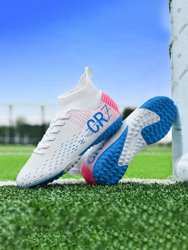 New men's game training boots Non-slip AG cleats Football boots Adult breathable high-top soccer shoes Couple outdoor professional football shoes Lawn light classic black sports soccer cleats Football Field Boots