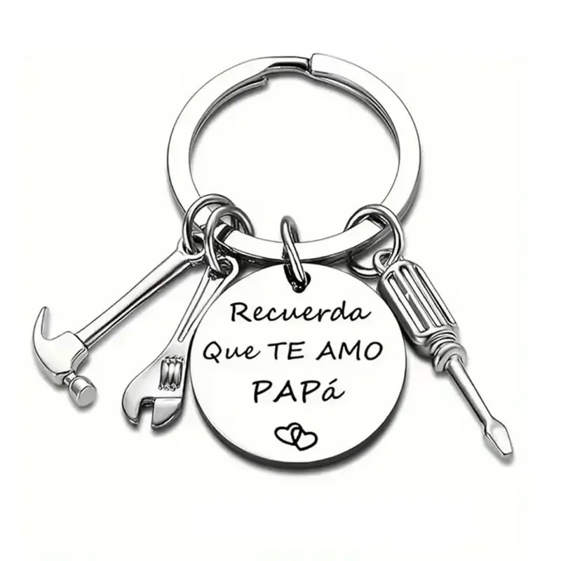 Father'sDay Gift Keychain Recuerda Que Te Amo Papa SpanishPhrase Regalo para Papa Dad Gift, Mens Giftsfor Dads, Ideal Father's Day Car Key FashionAccessory