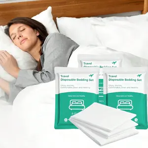 Extra-Large Disposable 3-Piece Bedroom Bedding Set - Includes Quilt Cover, Fitted Bed Sheet, Pillowcase for Travel, Business Trips Bedset Bedsheet Set, Bedsheets Set, Solid Bedding Set