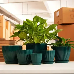 6 Pack 7.5/6.7/5.9/5.1/4.3/3.5in Resin Planters Modern Planters Planters for Indoor -4 Size Colour- Stackable, Elegant Design, Vibrant Colors, Realistic Look, Weather-Resistant, Fade-Resistant Gardening Gift,home Decor