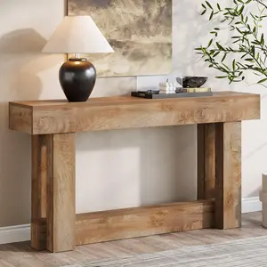 TRIBEWOOD 63-Inch Wood Console Table, 2-Tier Narrow Long Farmhouse Entryway Table for Living Room, Hallway, Entrance small