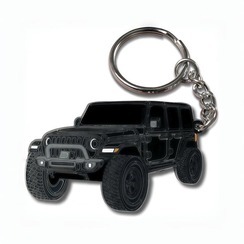 Jeep Wrangler Keychain - Double-sided Metal Design with Sharp Clear Contours & Vivid Bright Colors for Jeep Owners Durable Stylish Accessory