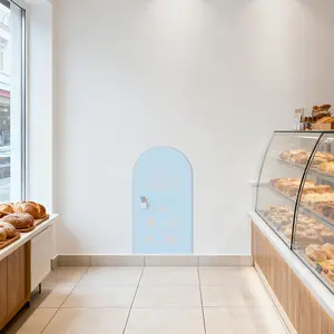 Magnetic Light Blue Wall Sticker Arch with Chalkboard Surface, Self-Adhesive Classroom & Blackboard, Easy Peel & Stick Decal