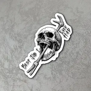 Firefighter Skull Vinyl Sticker UV Resistant Waterproof Decal for Car Laptop Helmet Window Durable Outdoor Design