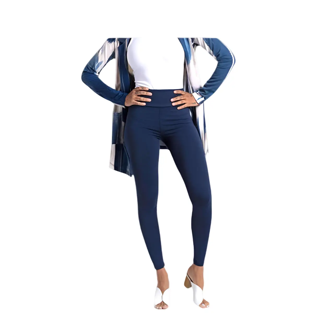 LuLaRoe Women's Buttery Soft Leggings in Solid Eclipse Blue, Casual Full-Length Ultra-Stretch Polyester Spandex Fabric, Bottoms, Basic, All Seasons, Plain, Slim-Fitting, Clothes, Polyester Blend