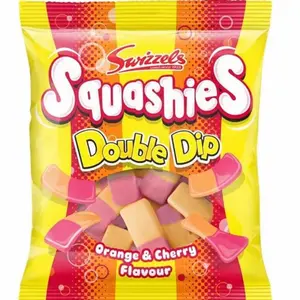 Squashies Drumstick - Double Dip Orange & Cherry Flavour - 120g Each 1 pack
