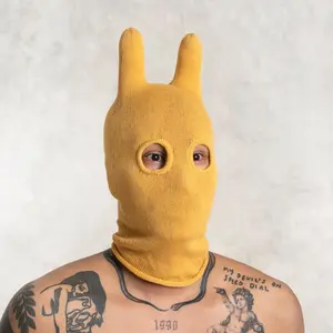 SOCKY - GOLD BALACLAVA - Yellow Knit Beanie -Cold Weather Balaclava Mask - Adult Animal Halloween Ski Mask- Warm Holiday Mask - Streetwear