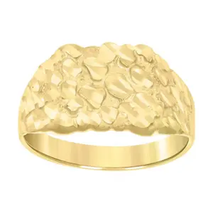 Women's 10 Karat Yellow Gold Heart Shape Nugget Fashion Ring, Size 10.21, Stylish Accessory for Female Fashion Enthusiasts